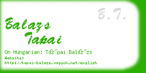balazs tapai business card